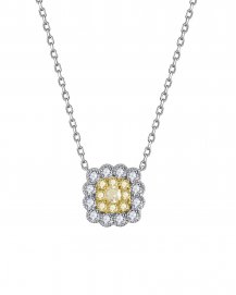 MULTI TONE CUSHION DIAMOND NECKLACE (TN886)